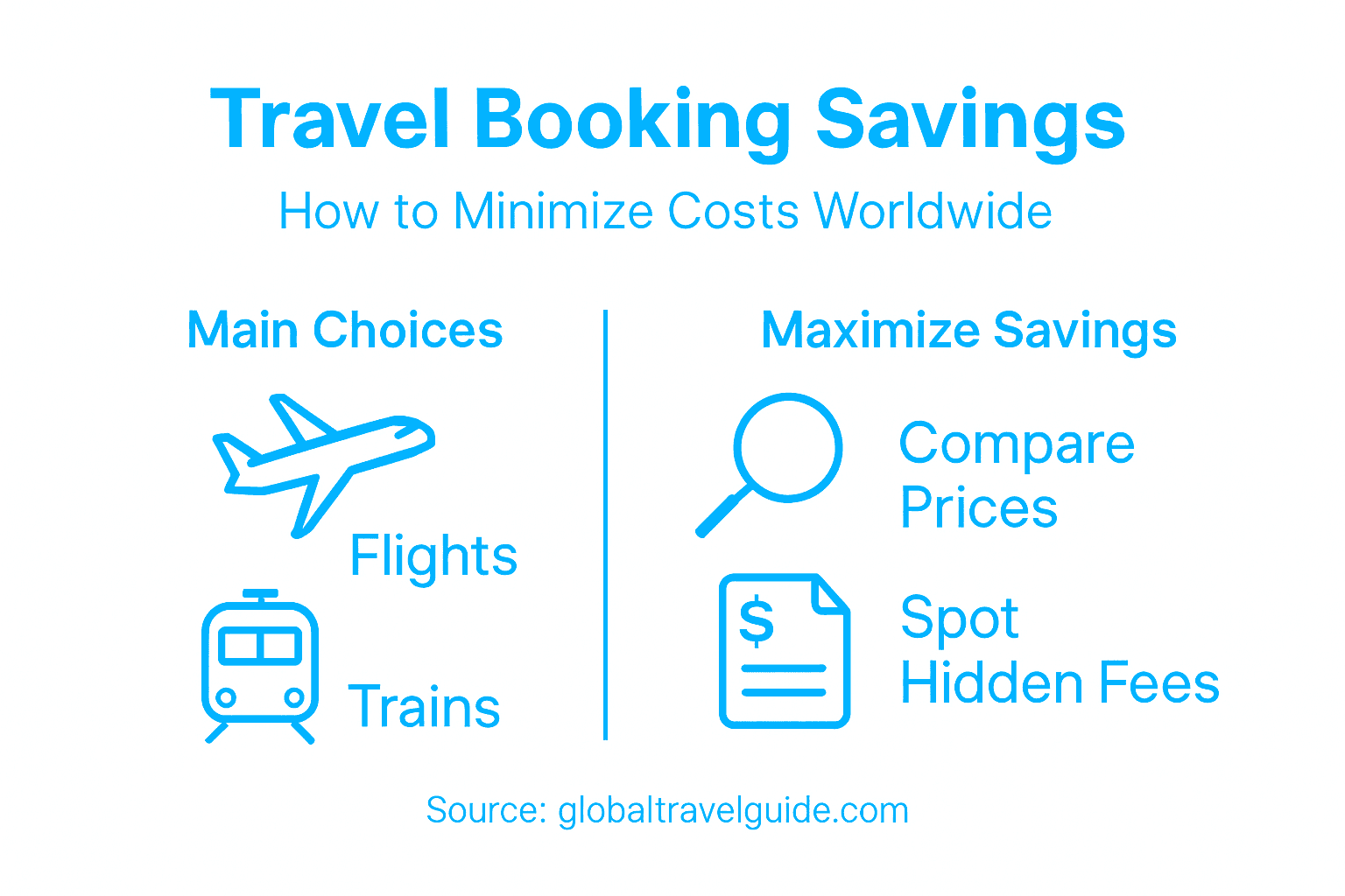 Infographic highlighting travel cost-saving methods