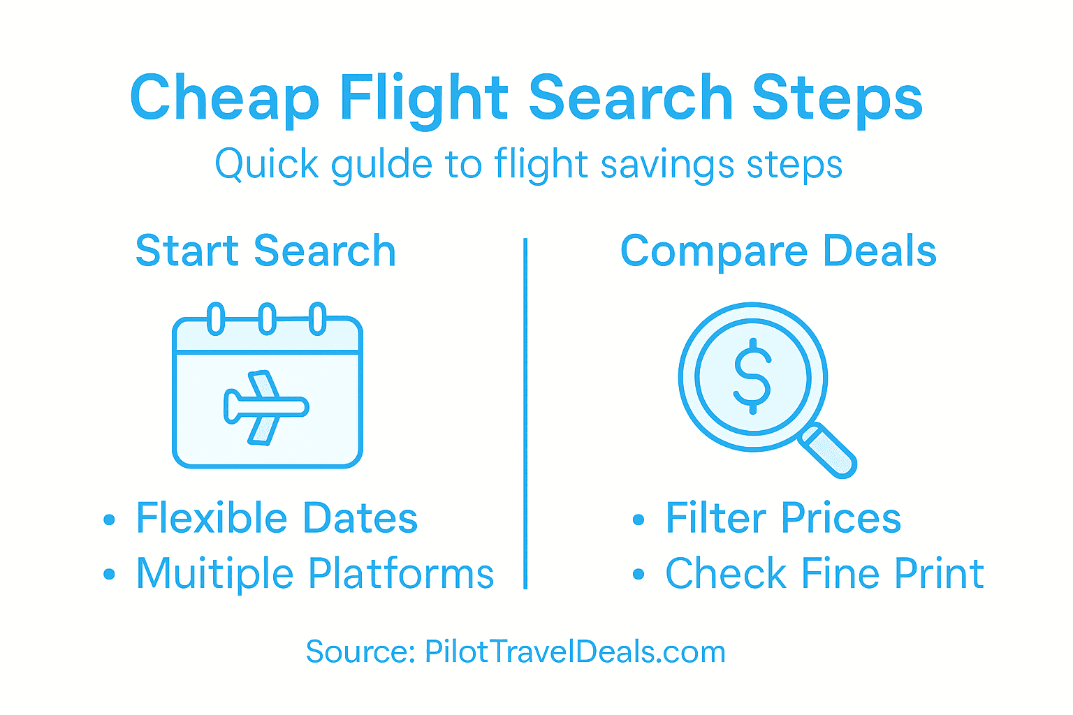 Infographic showing steps to find cheap flights