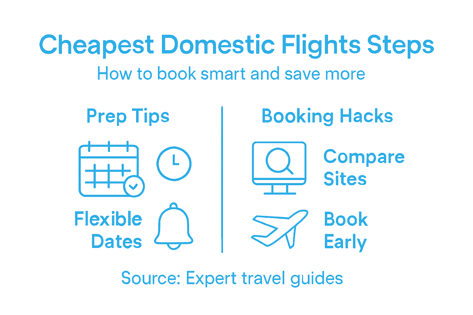 Infographic on steps to get cheapest domestic flights