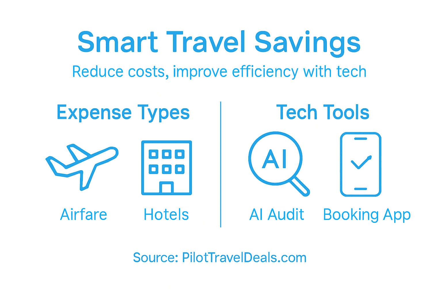 Infographic showing tech-driven travel savings overview