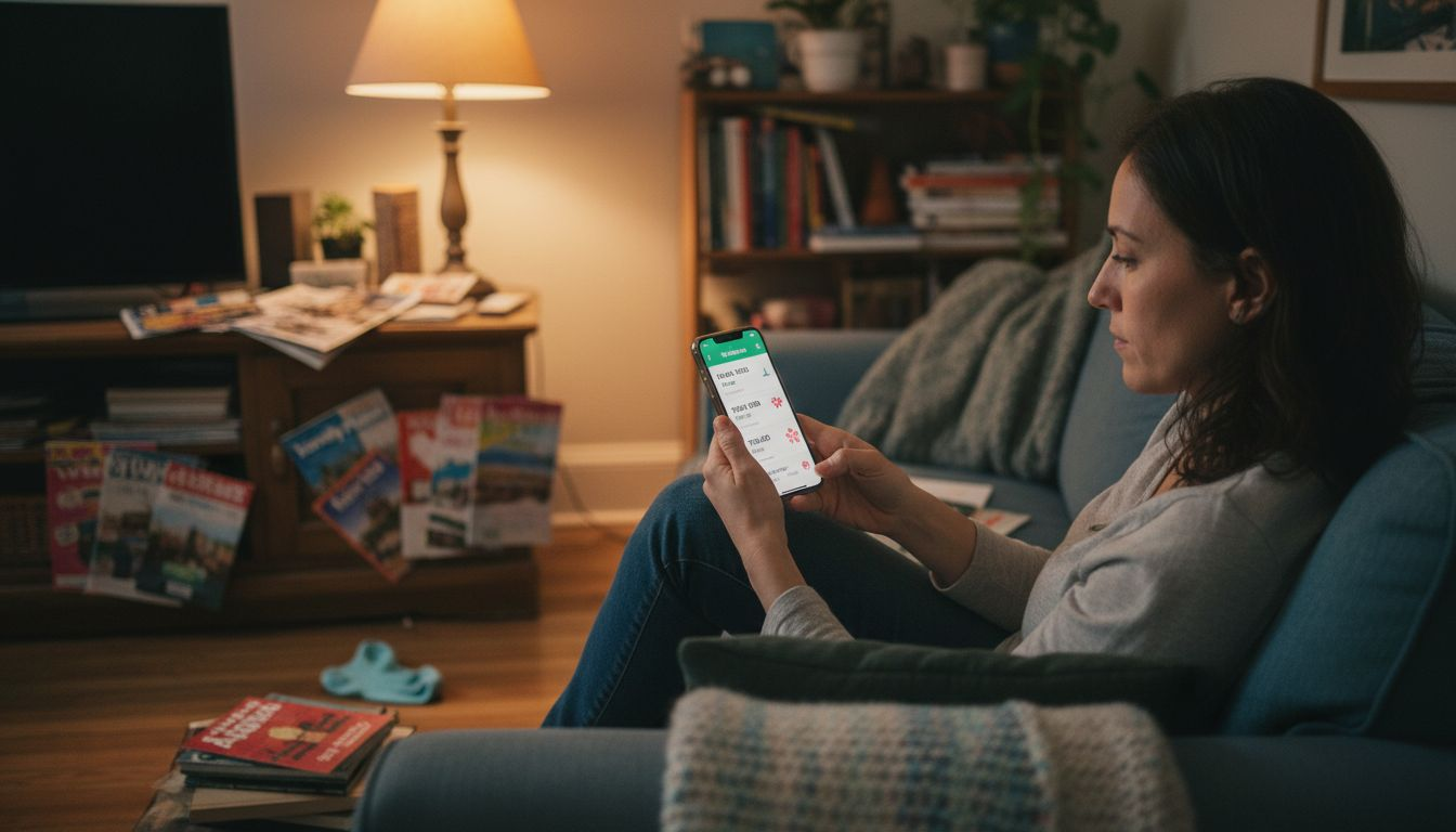 Person browsing airfare alert apps
