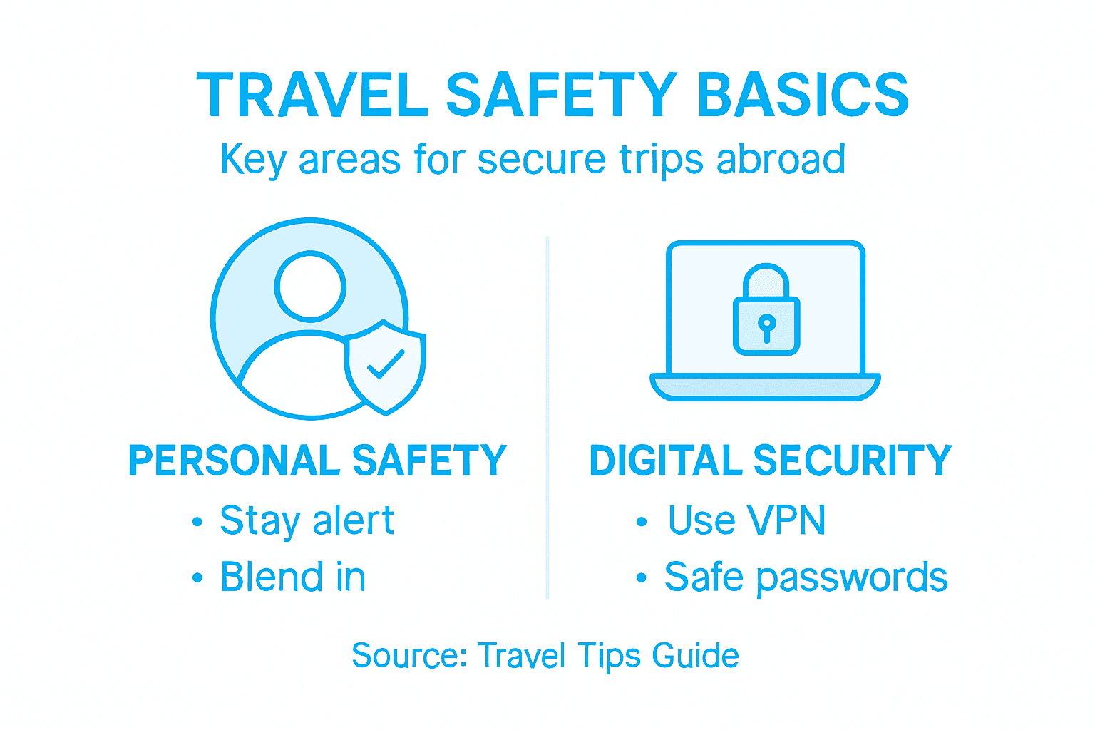 Infographic highlighting travel safety essentials