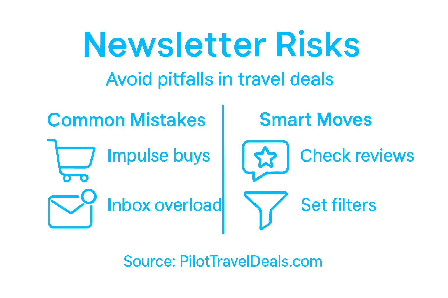 Infographic showing travel deal newsletter risks