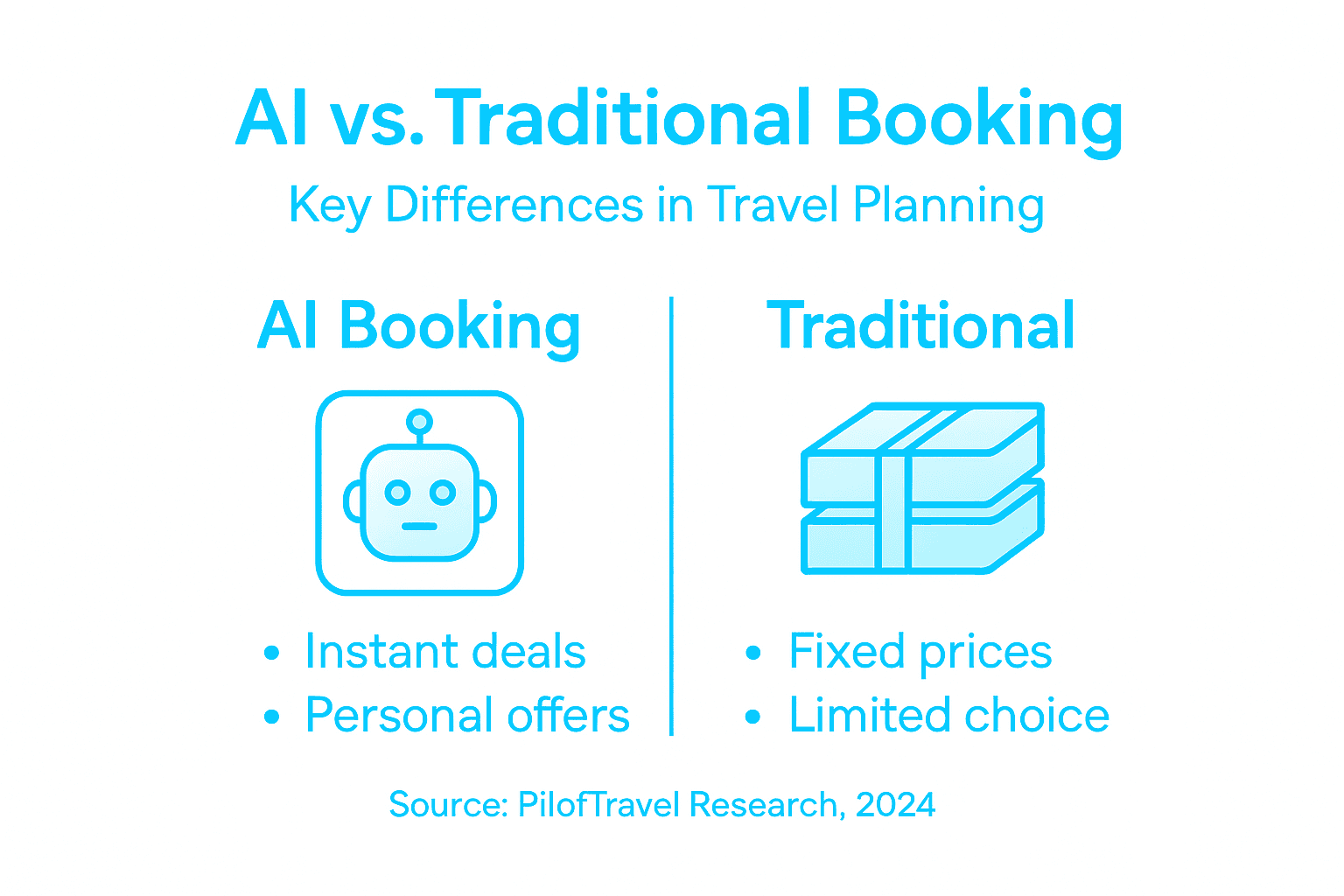 Infographic showing AI versus traditional booking