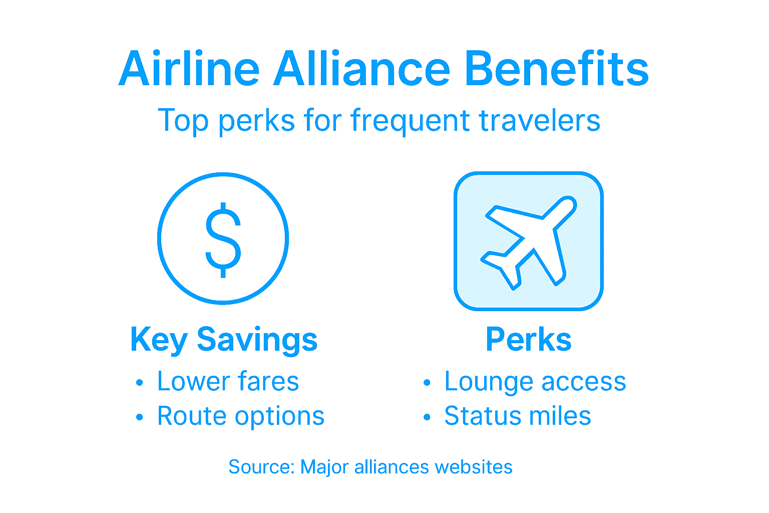 Infographic summarizing airline alliance savings and perks