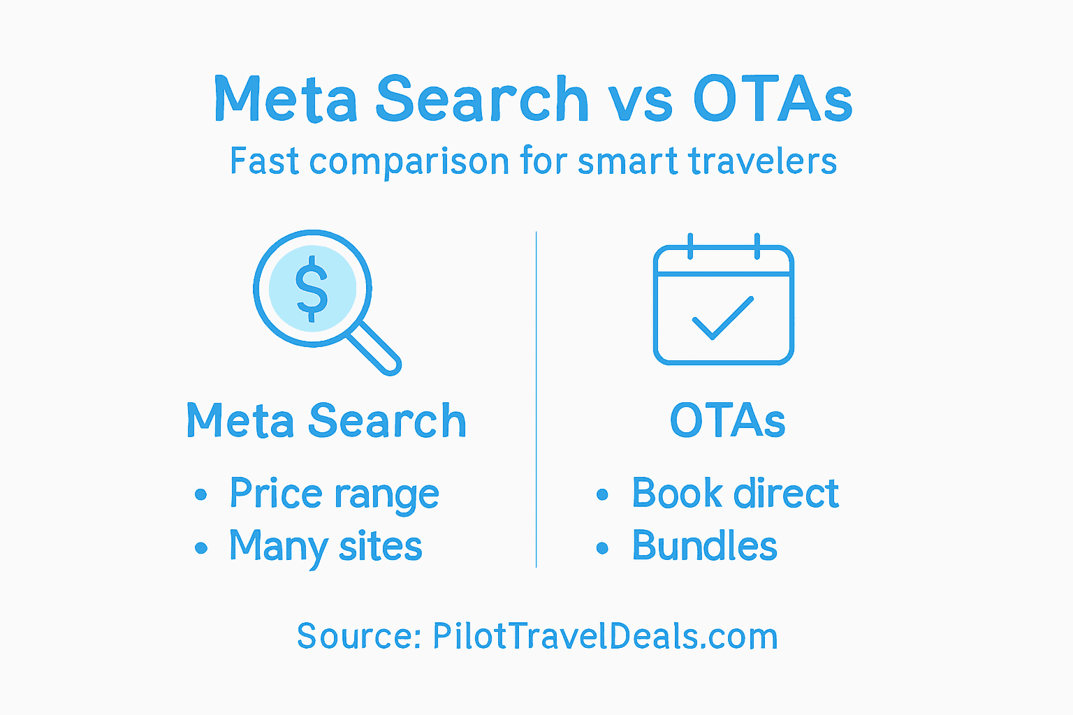 Infographic comparing meta search and OTA features