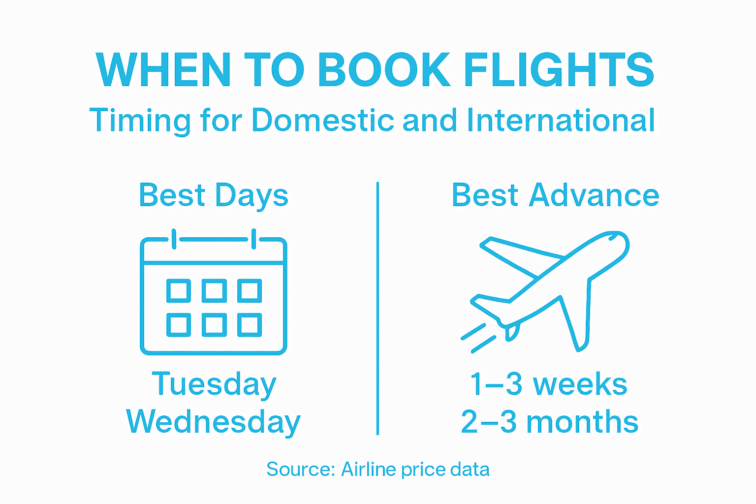 Infographic on best days and advance to book flights