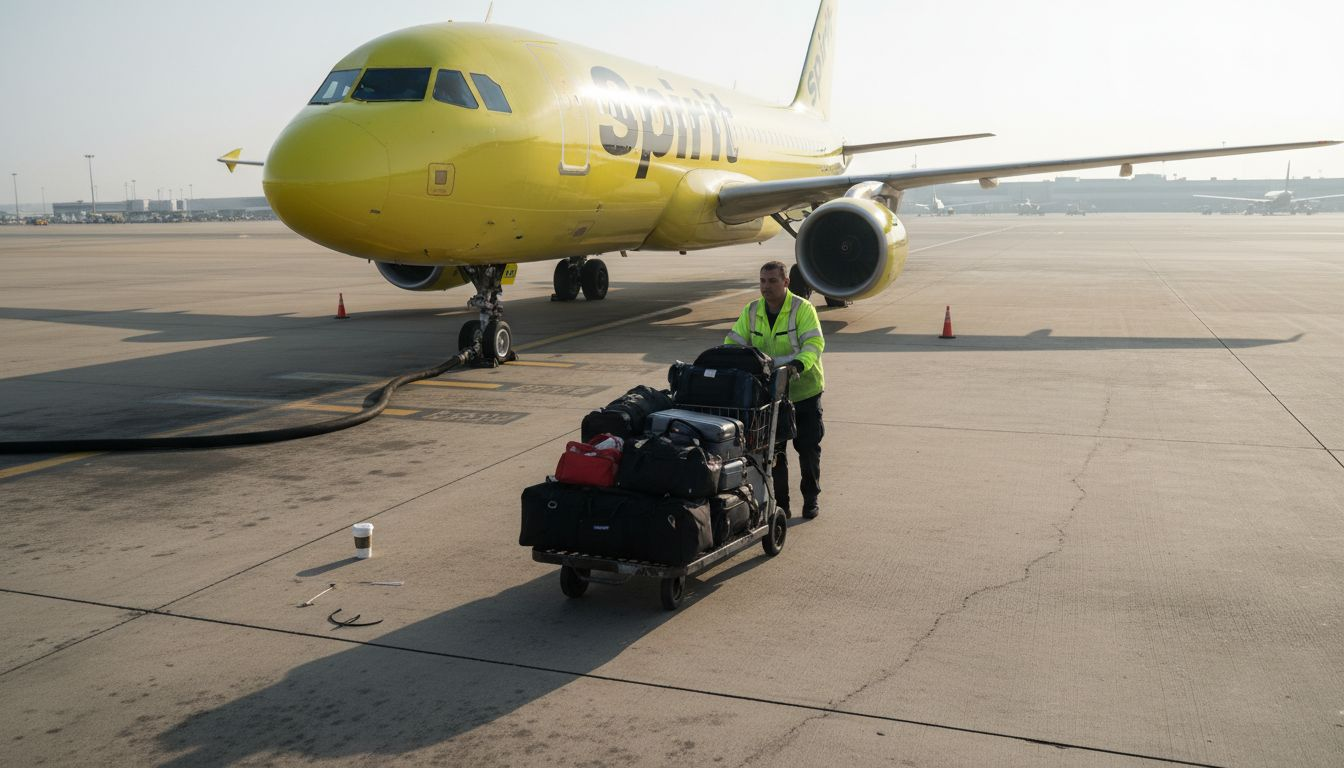 Airline crew preparing budget aircraft turnaround