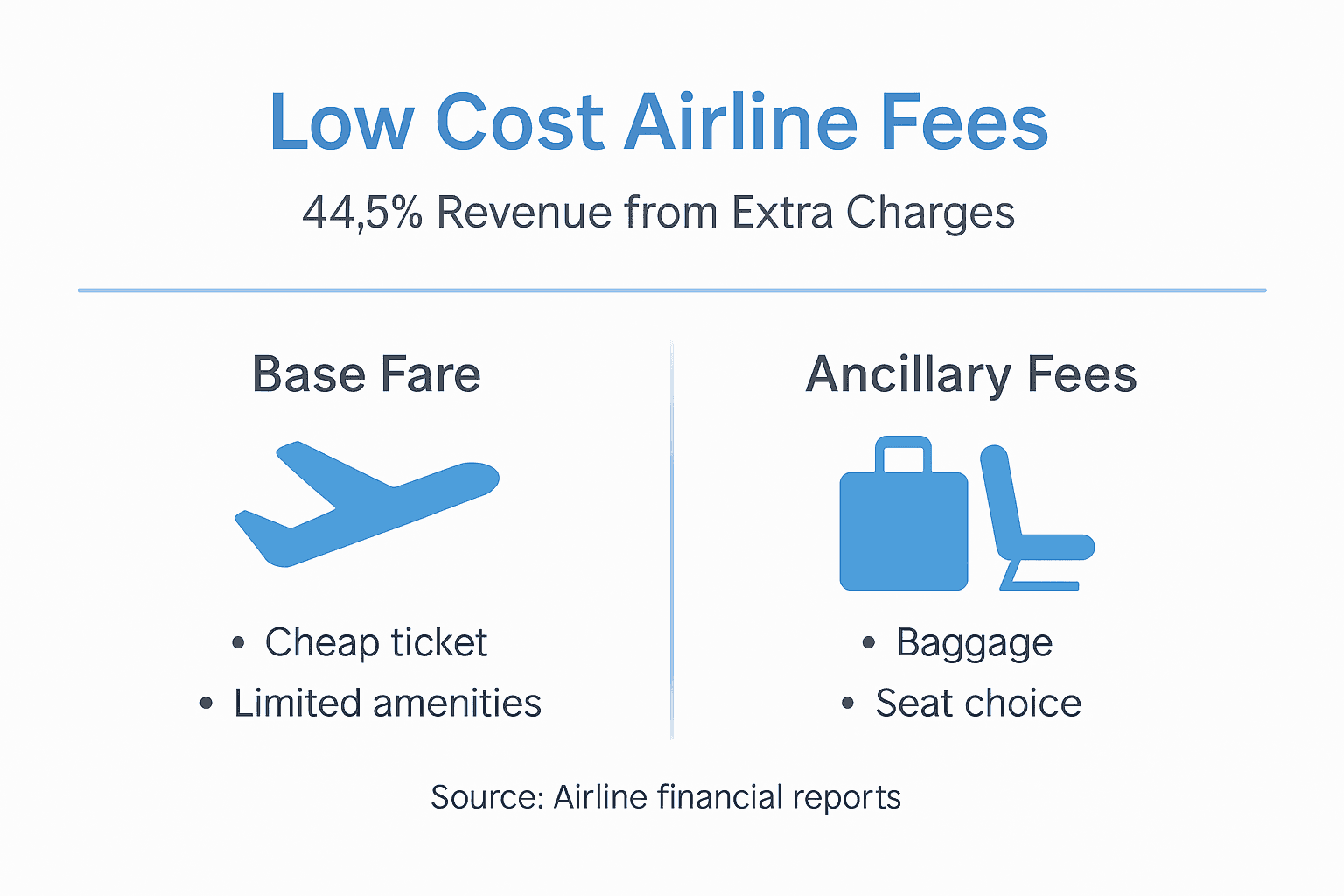 Infographic showing low cost airline fees