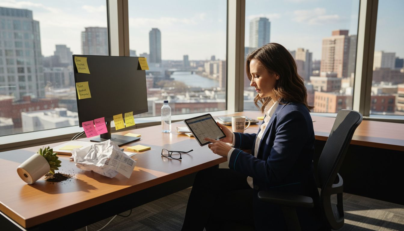 Woman comparing flight prices for midweek booking