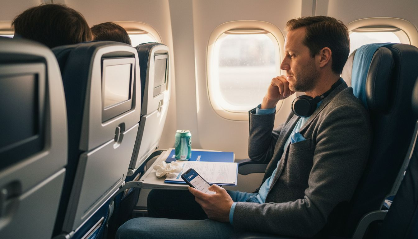 Midweek JetBlue passenger on window seat