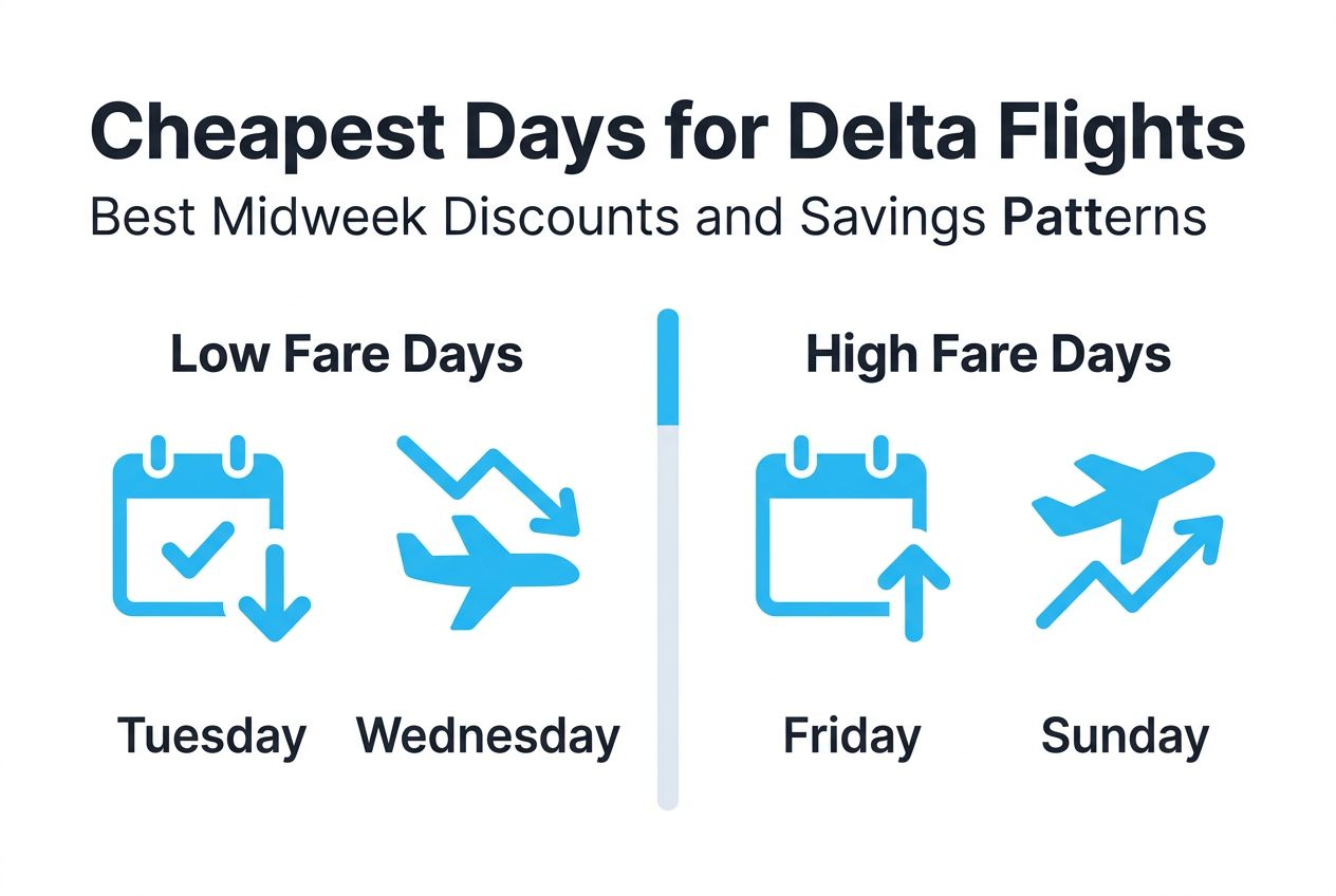 Infographic showing best days for cheap Delta flights
