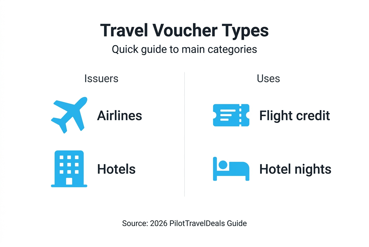 Infographic about travel voucher categories and uses