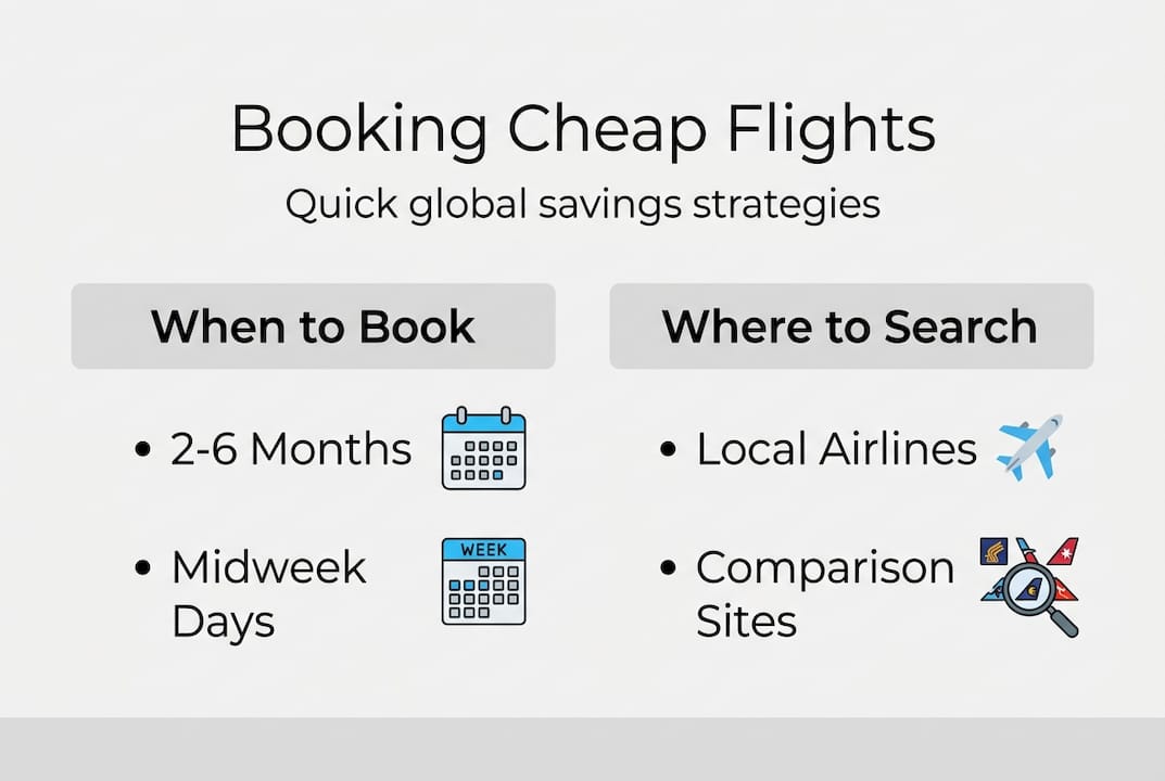 Infographic with tips for cheap airfare booking