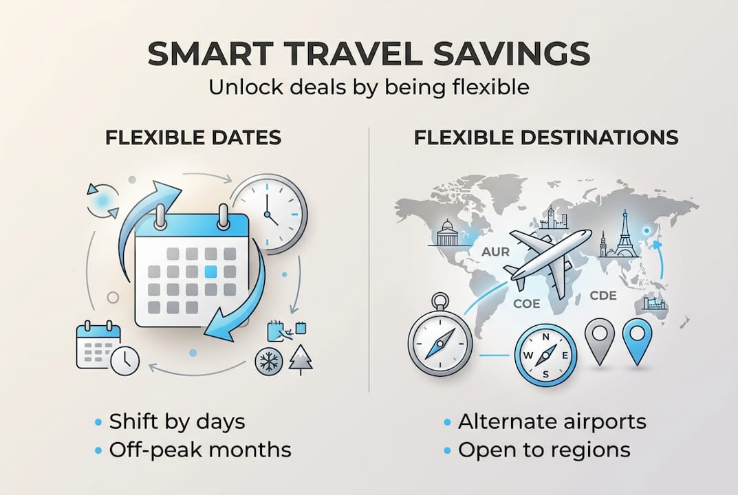 Infographic on saving by flexible travel choices