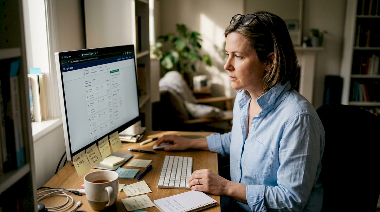 Woman testing incognito flight booking myth