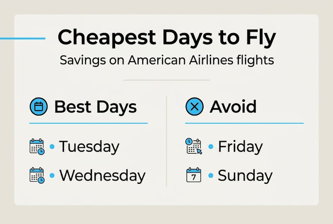 Infographic showing cheapest flight days