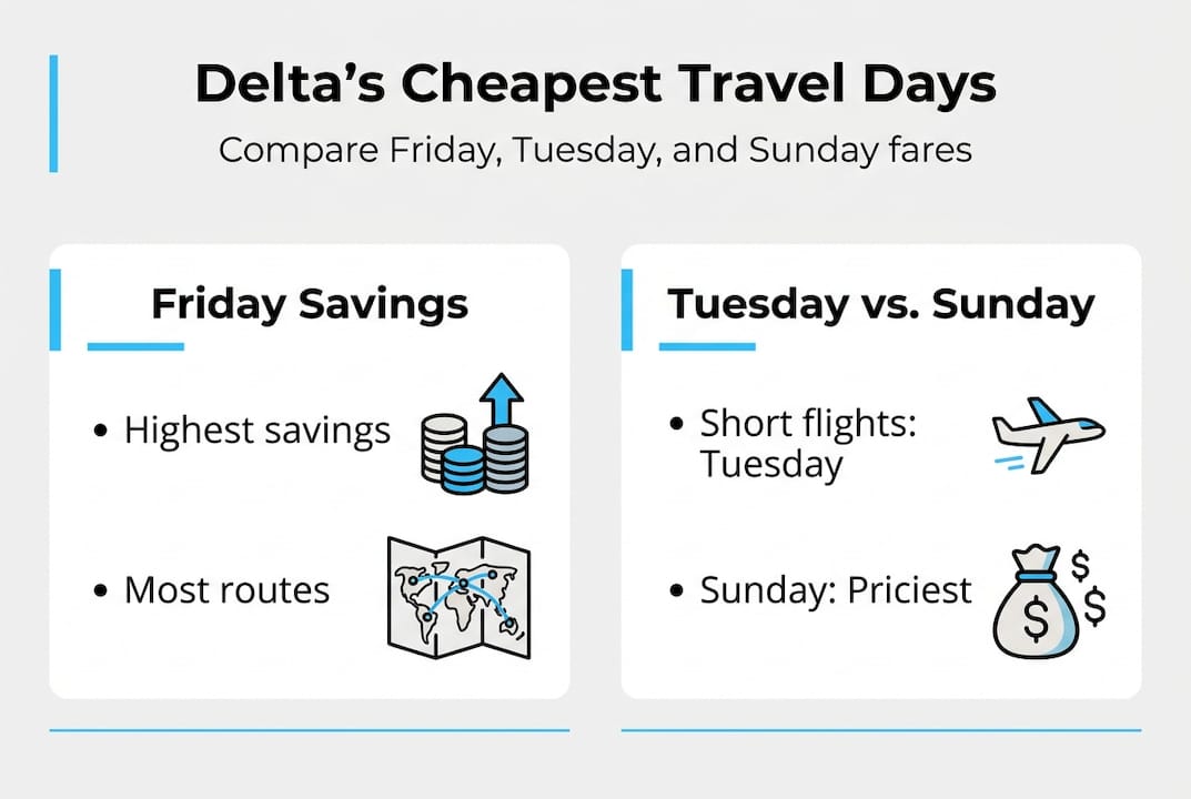 Infographic highlighting Delta flight price comparisons