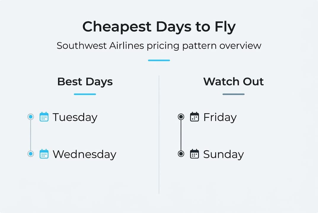 Infographic showing best days to fly Southwest