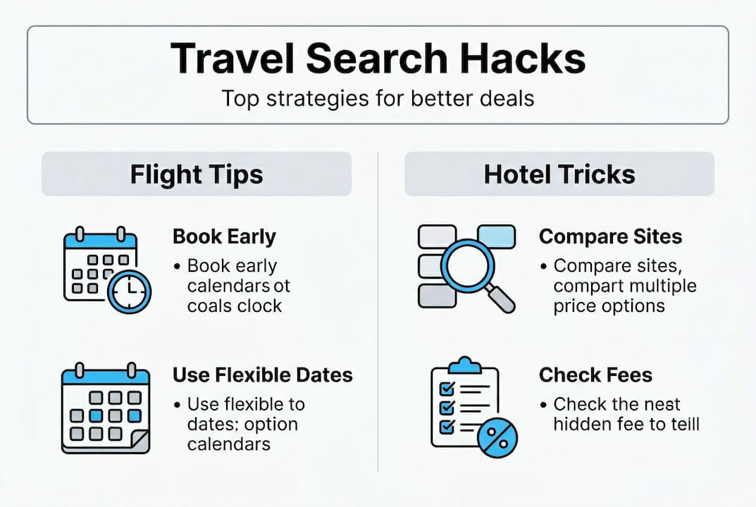 Infographic on travel and hotel savings strategies