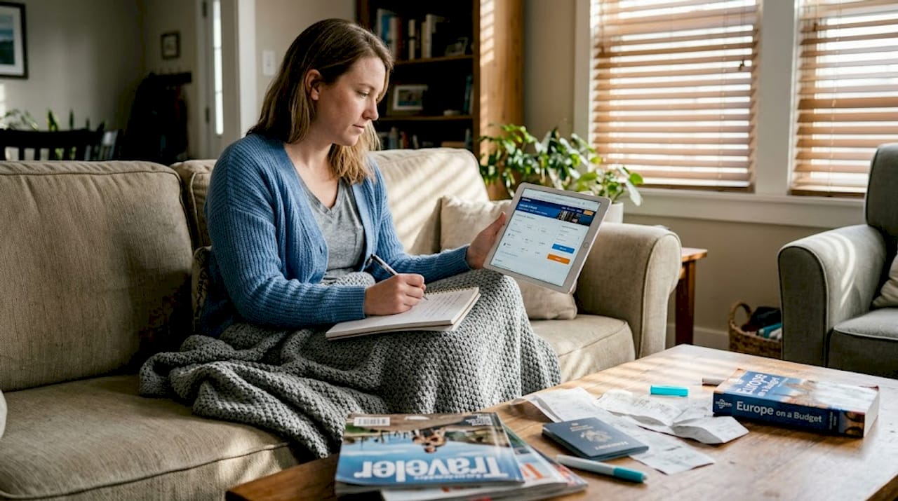 Traveler comparing partner airline and hotel deals