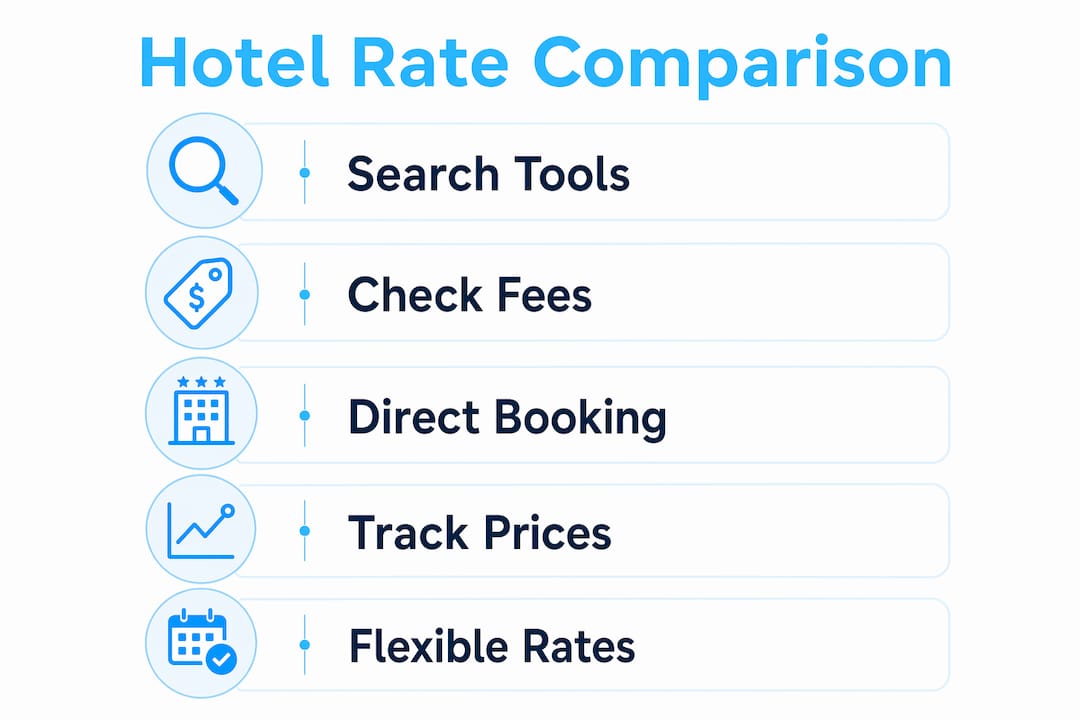 Infographic with steps to compare hotel rates effectively