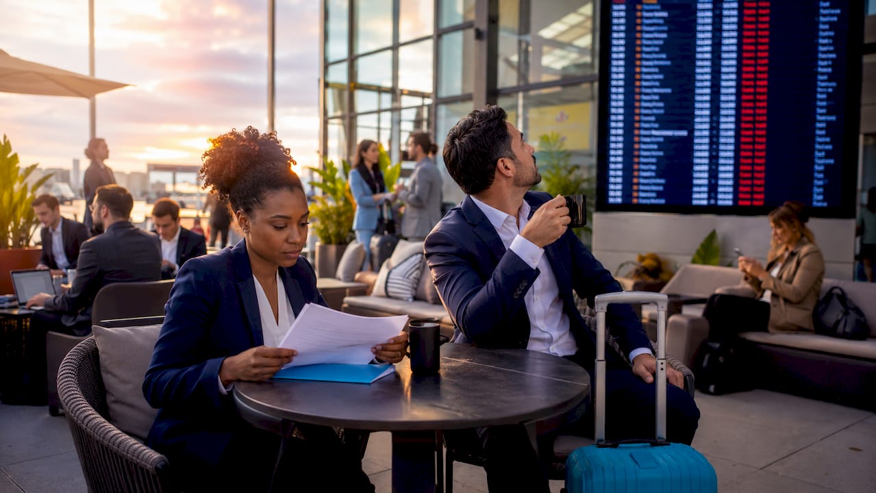 Busy airport terminal with limited airline seats