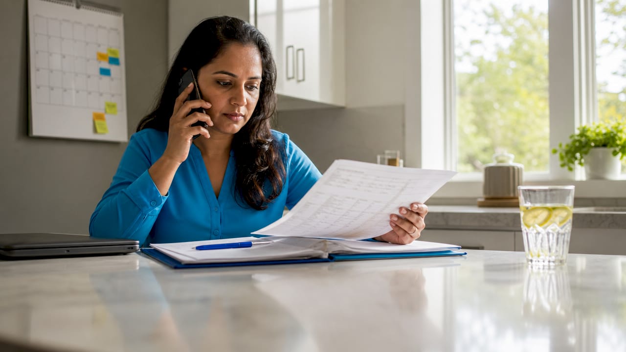 Woman coordinating family group travel booking