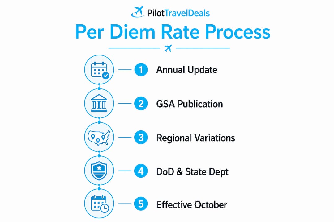 Infographic showing per diem rate update process