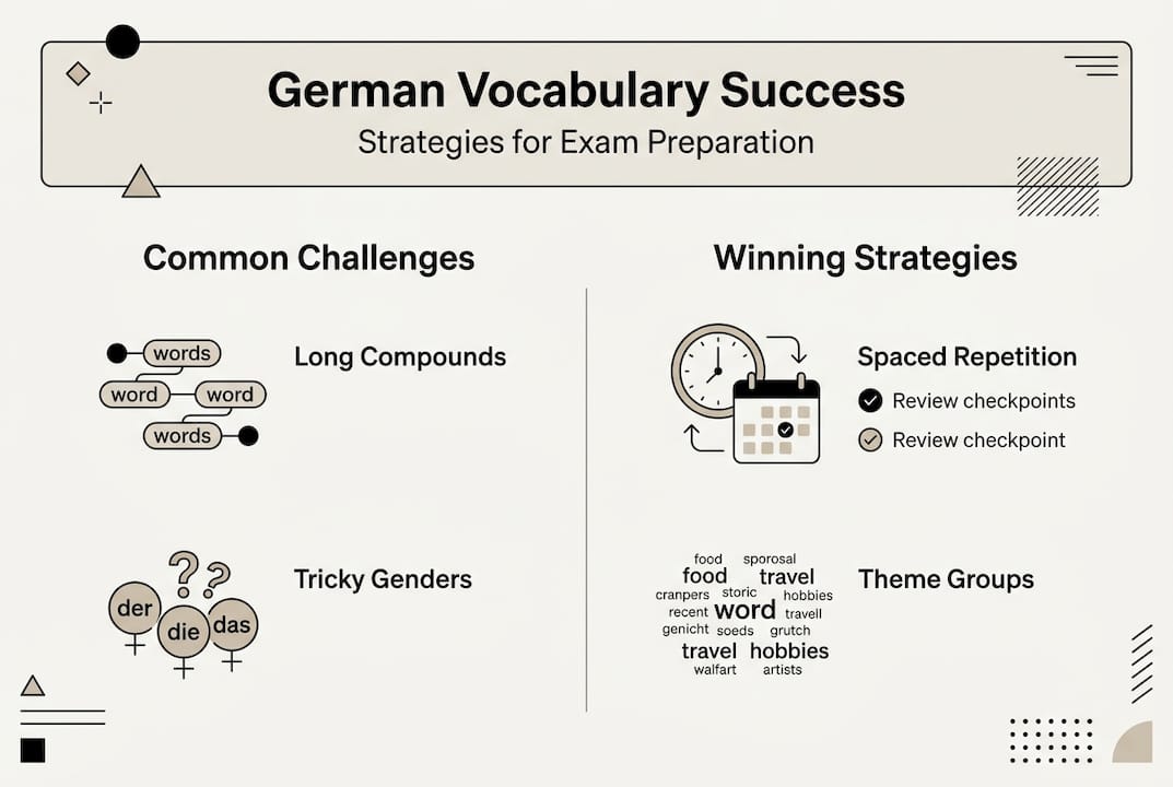 Infographic of German vocabulary learning strategies