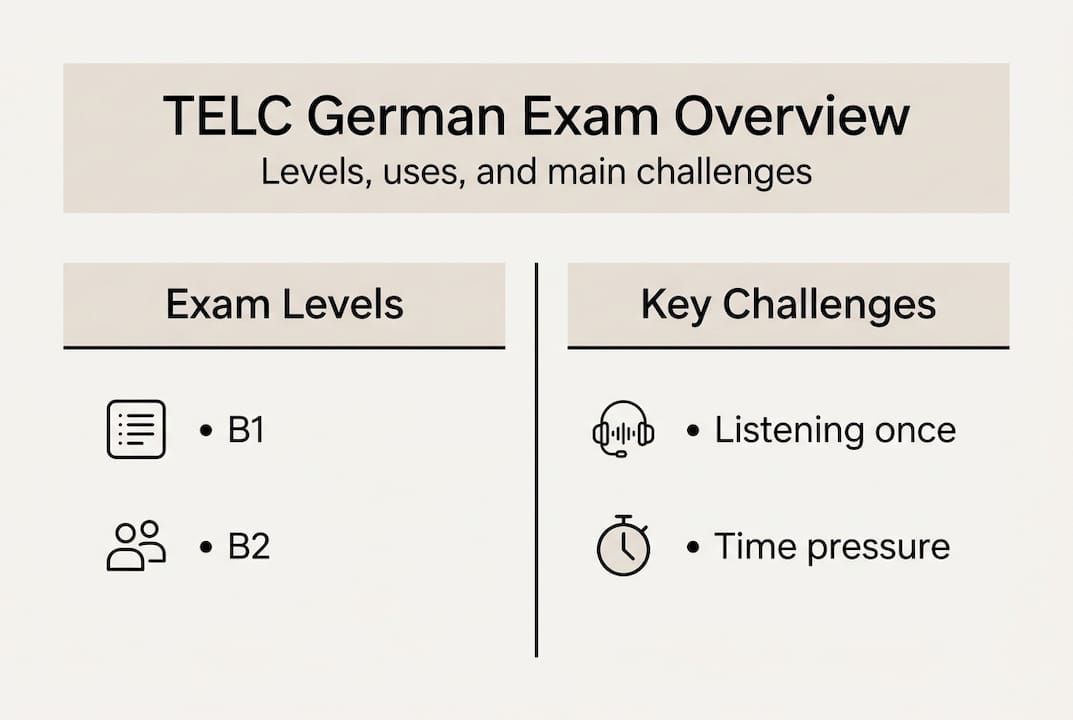 Infographic on TELC German exam format