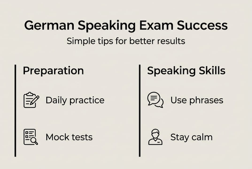 Infographic German speaking exam tips and skills