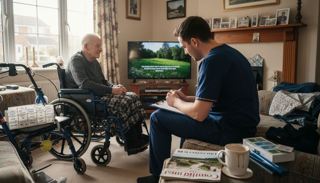 PSW completing tasks in home setting