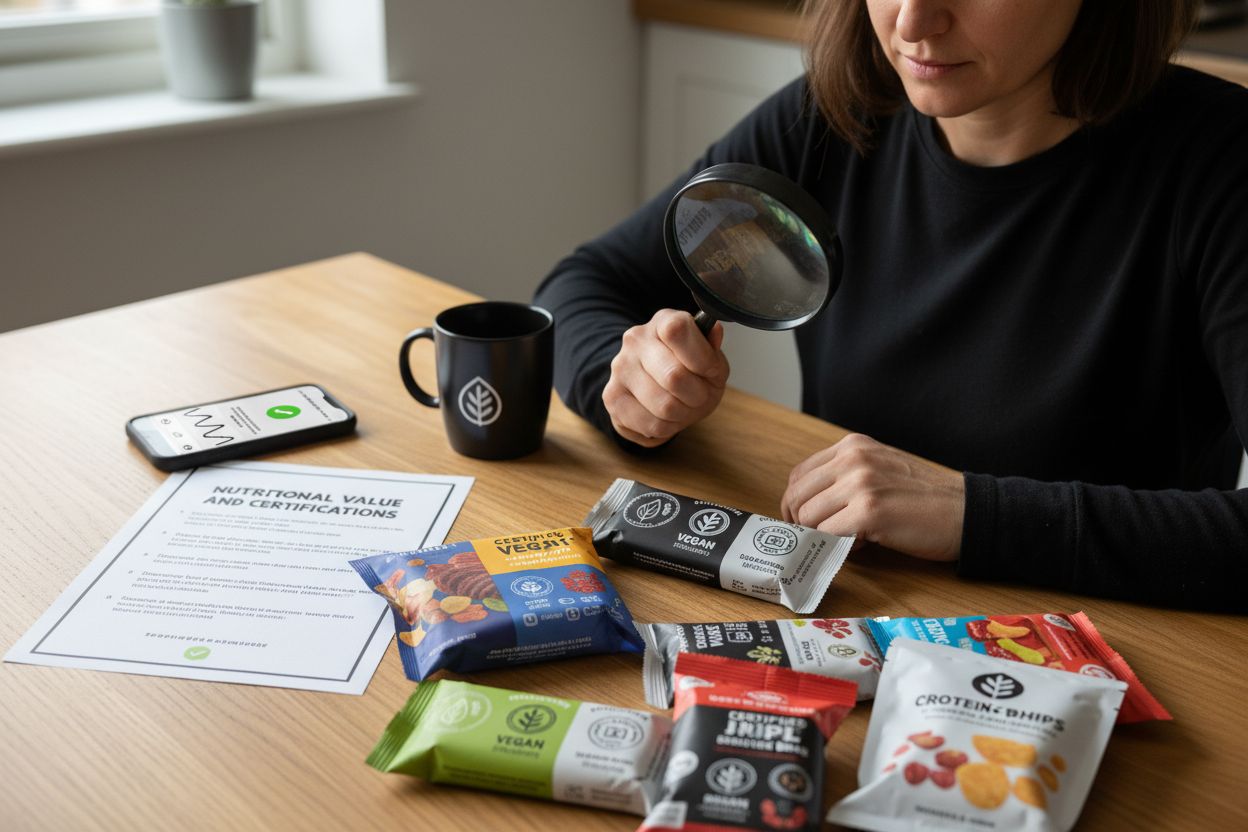 vegan snack label reading