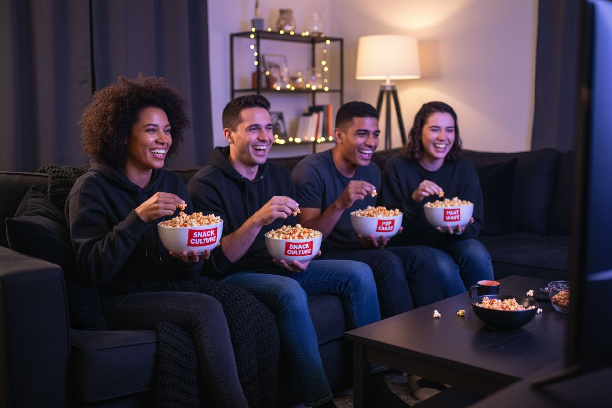 movie night sriracha popcorn friends
