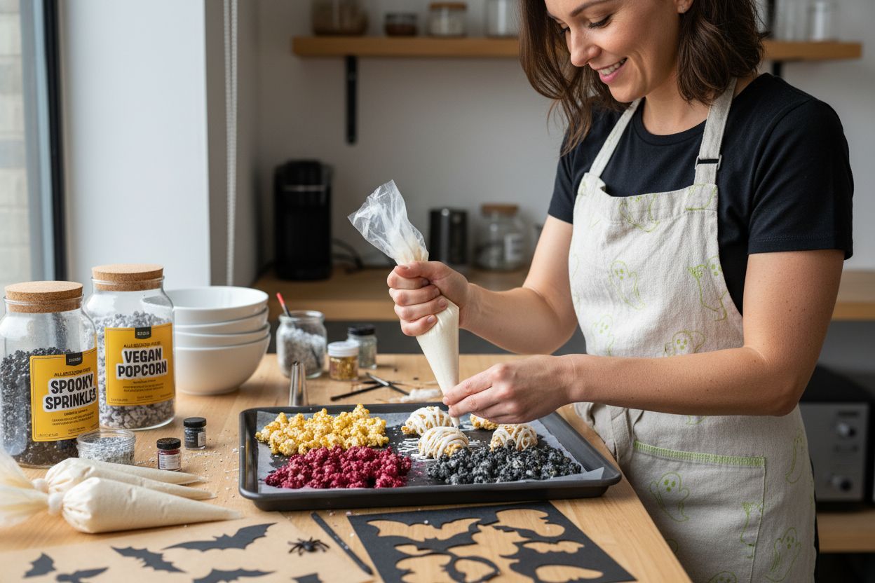 decorating vegan popcorn