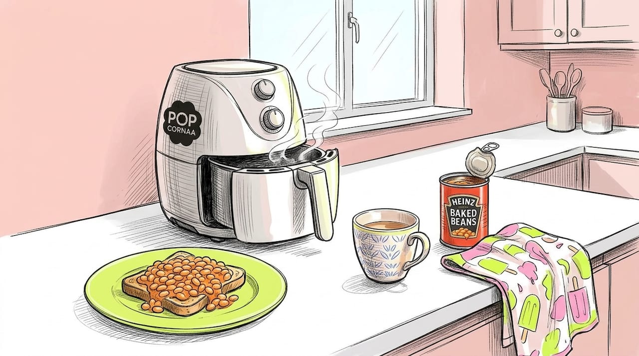 Air fryer beans on toast in UK kitchen scene