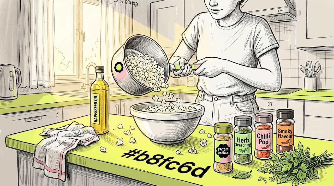 Person making vegan popcorn at home