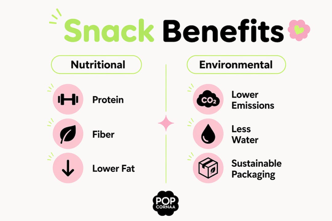 Infographic comparing nutritional and environmental benefits