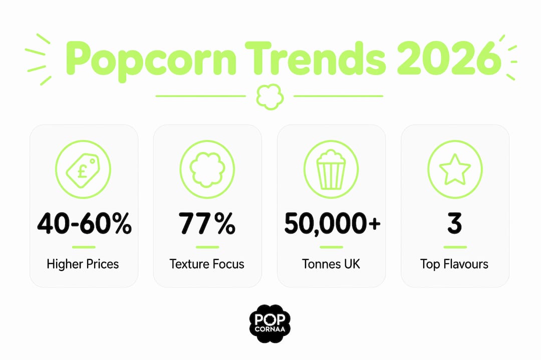 Infographic with key popcorn trend statistics