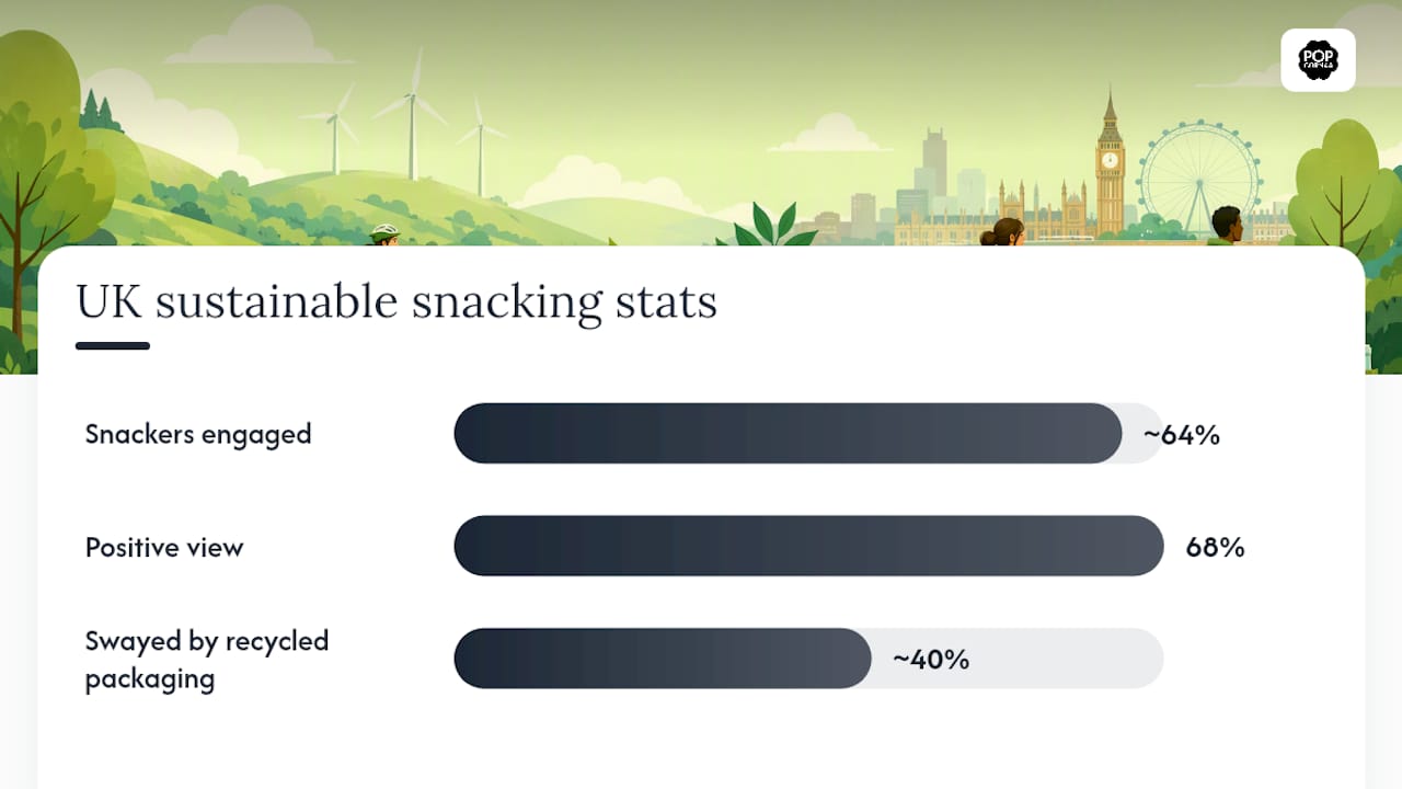 Infographic showing UK sustainable snacking statistics