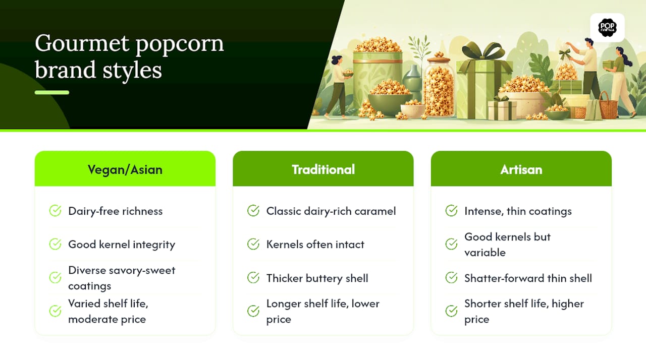 Top gourmet caramel popcorn brands worth trying — overview diagram