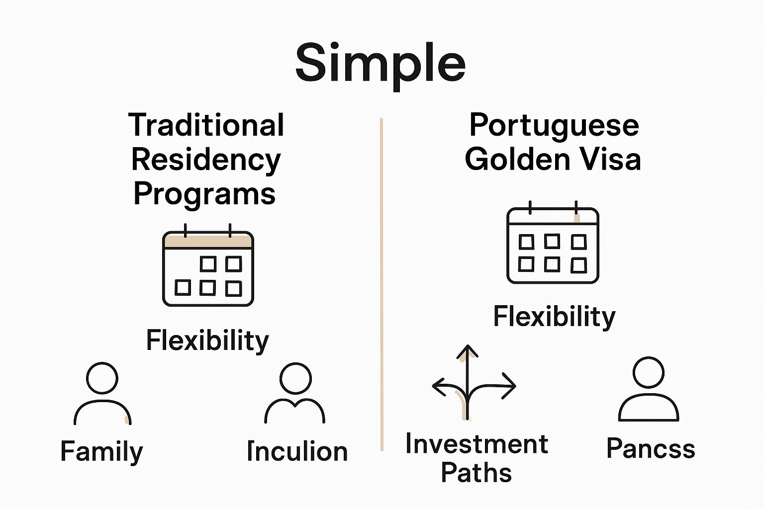 Infographic comparing Golden Visa to other residency options