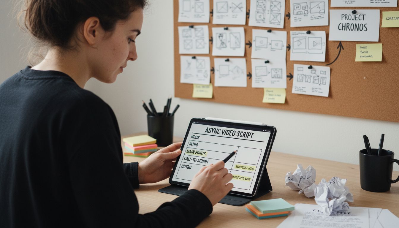 video script creation desk