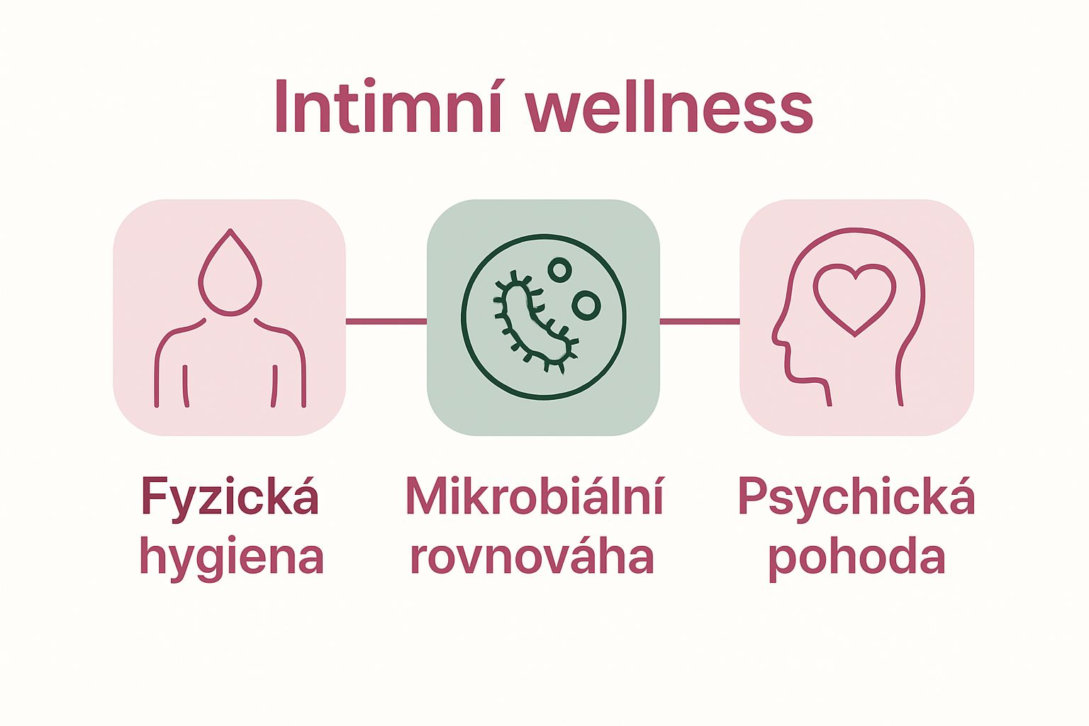 Three-icon diagram for intimate wellness components