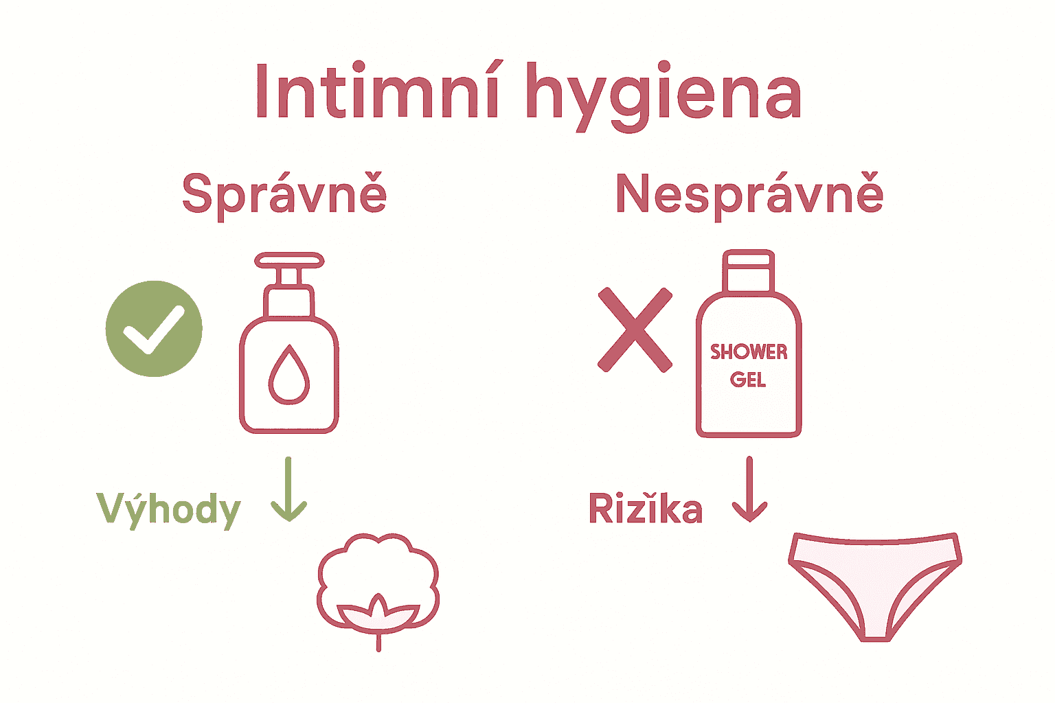 Comparison of correct and incorrect intimate hygiene