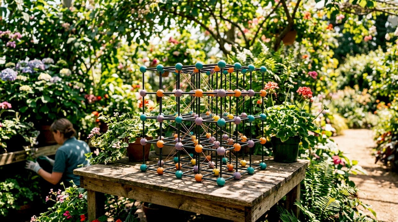 Detailed model of atomic crystal lattice