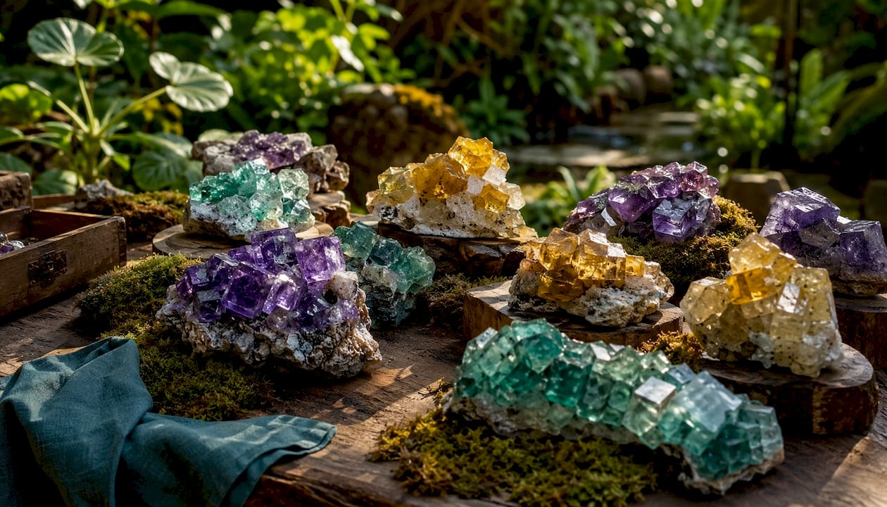 Chinese fluorite mineral specimens from various mines