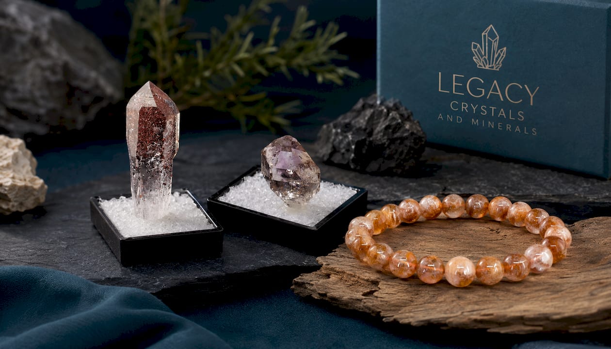 Red Phantom Quartz with Hematite Inclusions – High Clarity Crystal Specimen (19mm)