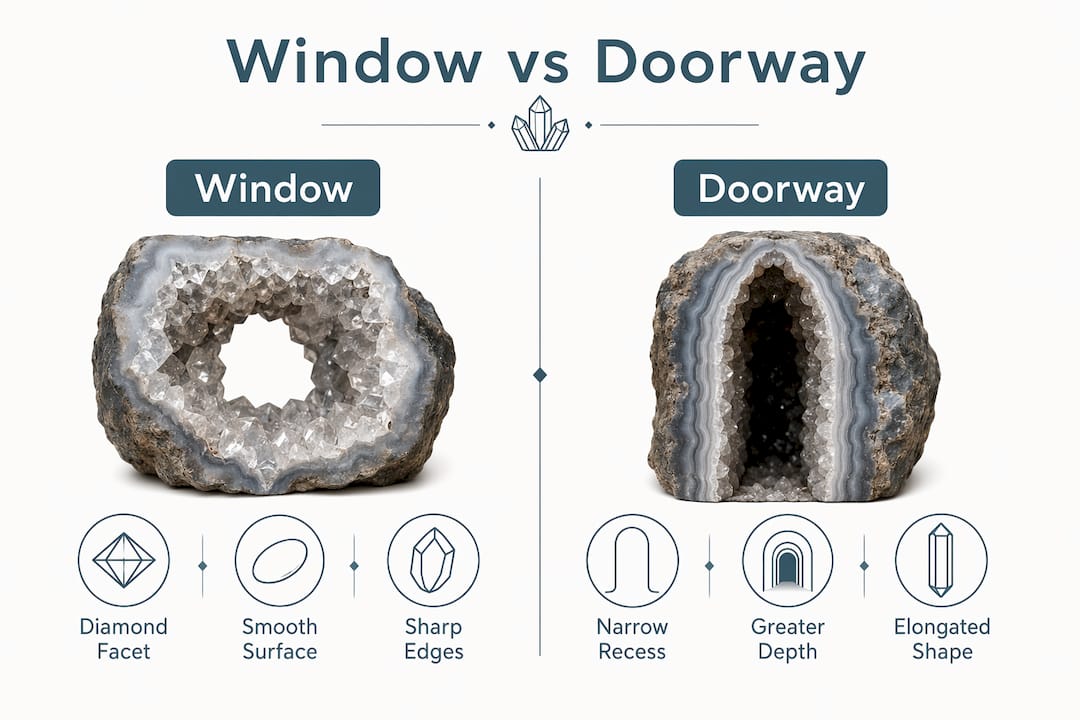 Infographic comparing window and doorway crystal formations